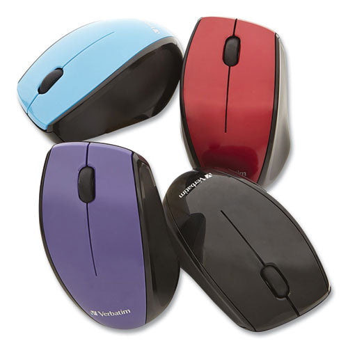 Image of Verbatim® Wireless Notebook Multi-Trac Blue Led Mouse, 2.4 Ghz Frequency/32.8 Ft Wireless Range, Left/right Hand Use, Black