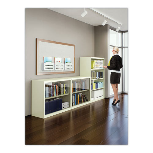 Image of Tennsco Metal Bookcase, Two-Shelf, 34.5w x 13.5d x 28h, Putty