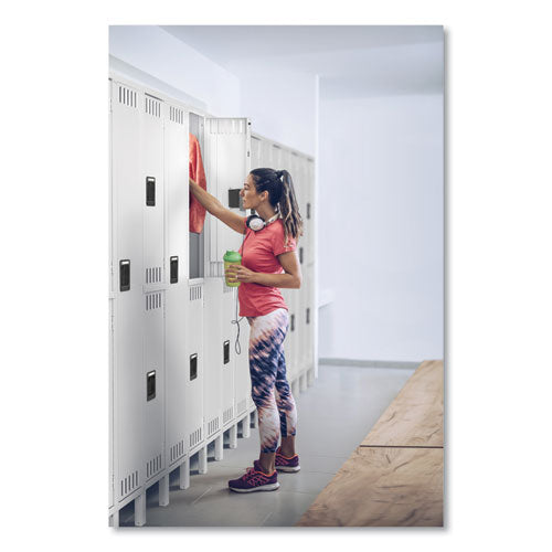 Image of Tennsco Double Tier Locker With Legs, Triple Stack, 36w X 18d X 78h, Medium Gray