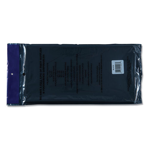 Image of Tablemate® Table Set Rectangular Table Covers, Heavyweight Plastic, 54" X 108", Black, 6/pack