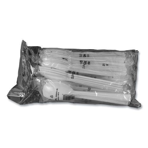 Image of Tablemate® Table Set Plastic Serving Forks and Spoons, 9.5", White, 48/Pack