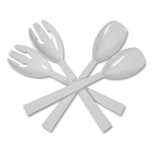 Image of Tablemate® Table Set Plastic Serving Forks and Spoons, 9.5", White, 48/Pack