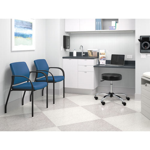 Image of HON® Adjustable Task/lab Stool, Backless, Supports Up To 250 Lb, 17.25" To 22" Seat Height, Black Seat, Steel Base