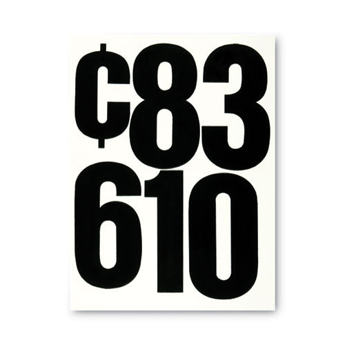Image of Chartpak® Press-On Vinyl Self-Adhesive Numbers, 6" Tall, Black Characters, 21/Pack