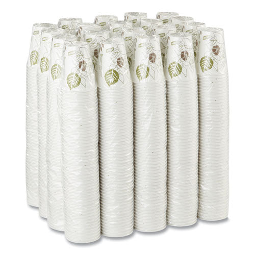Image of Dixie® Pathways Paper Hot Cups, 8 oz, White/Brown, 50/Sleeve, 20 Sleeves/Carton