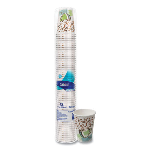 Image of Dixie® Perfectouch Paper Hot Cups, 12 Oz, Coffee Haze Design, 50/pack