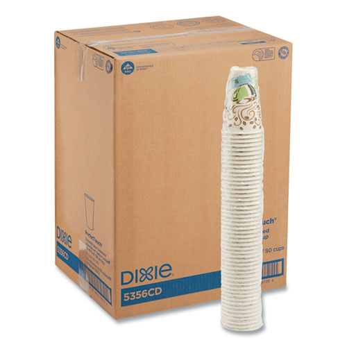 Image of Dixie® Perfectouch Paper Hot Cups, 16 Oz, Coffee Haze Design, 50/sleeve, 20 Sleeves/carton