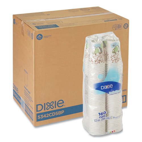 Image of Dixie® Perfectouch Paper Hot Cups, 12 Oz, Coffee Haze Design, 160/pack