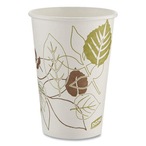 Image of Dixie® Pathways Paper Hot Cups, 16 oz, White/Brown, 50/Sleeve, 20 Sleeves/Carton