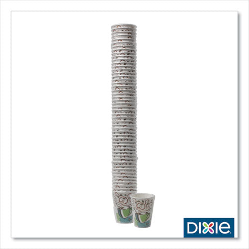 Image of Dixie® PerfecTouch Hot Cups, Individually Wrapped, 8 oz, Paper, Coffee Haze Design, 50/Sleeve, 20 Sleeves/Carton