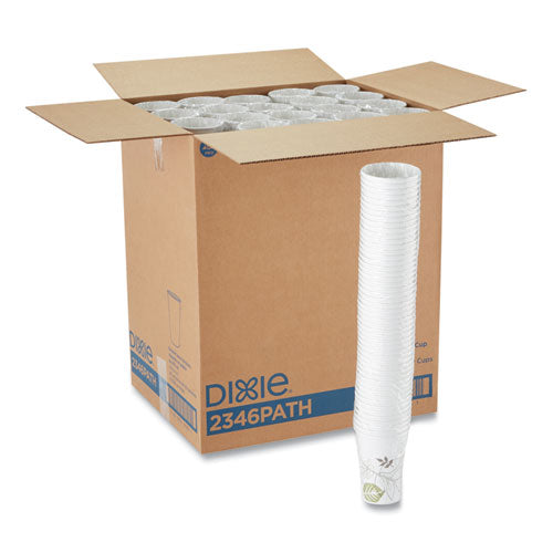 Image of Dixie® Pathways Paper Hot Cups, 16 oz, White/Brown, 50/Sleeve, 20 Sleeves/Carton