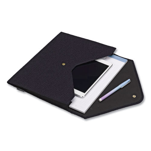 Image of Smead Soft Touch Cloth Expanding Files, 2" Expansion, 1 Section, Snap Closure, Letter Size, Dark Blue