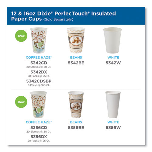 Image of Dixie® Perfectouch Paper Hot Cups, 16 Oz, Coffee Haze Design, 50/pack