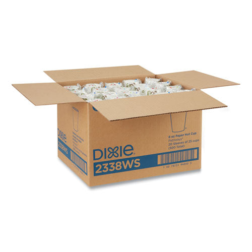 Image of Dixie® Pathways Paper Hot Cups, 8 oz, White/Brown, 25/Pack