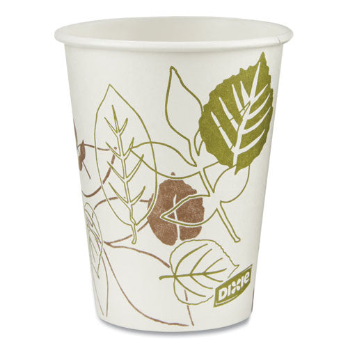 Image of Dixie® Pathways Paper Hot Cups, 8 oz, White/Brown, 50/Pack