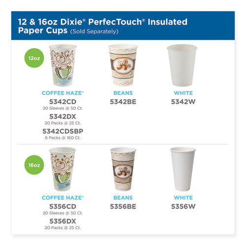 Image of Dixie® Perfectouch Paper Hot Cups, 12 Oz, Coffee Haze Design, 50/pack