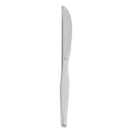Image of Dixie® Heavyweight Polystyrene Cutlery, Knife, Plastic, Clear, 1,000/Carton