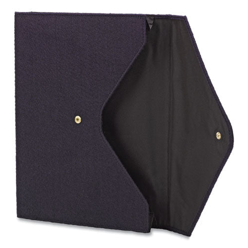 Image of Smead Soft Touch Cloth Expanding Files, 2" Expansion, 1 Section, Snap Closure, Letter Size, Dark Blue