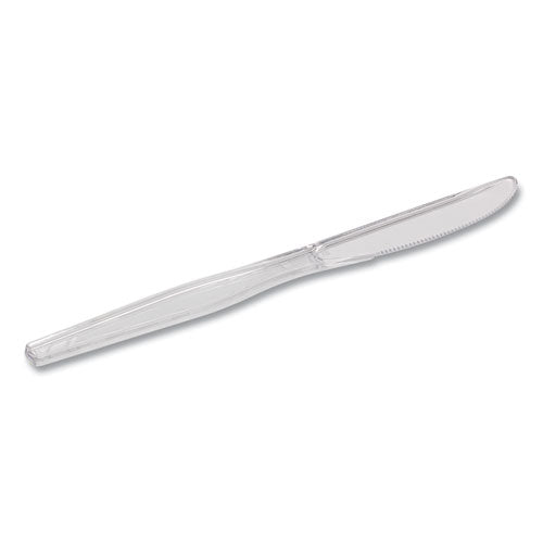 Image of Dixie® Heavyweight Polystyrene Cutlery, Knife, Plastic, Clear, 1,000/Carton