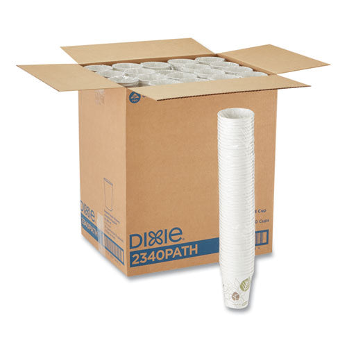 Image of Dixie® Pathways Paper Hot Cups, 10 oz, White/Brown, 50/Pack