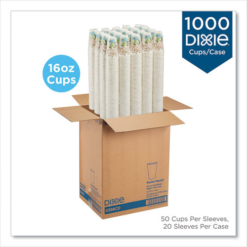 Image of Dixie® Perfectouch Paper Hot Cups, 16 Oz, Coffee Haze Design, 50/sleeve, 20 Sleeves/carton