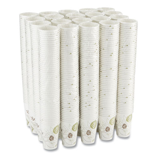 Image of Dixie® Pathways Paper Hot Cups, 16 oz, White/Brown, 50/Sleeve, 20 Sleeves/Carton