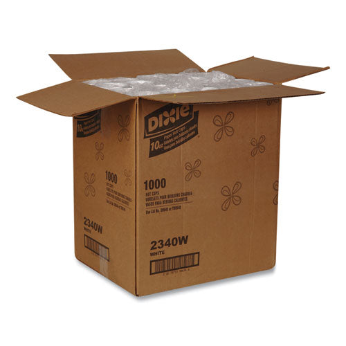 Image of Dixie® Paper Hot Cups, 10 Oz, White, 50/sleeve, 20 Sleeves/carton