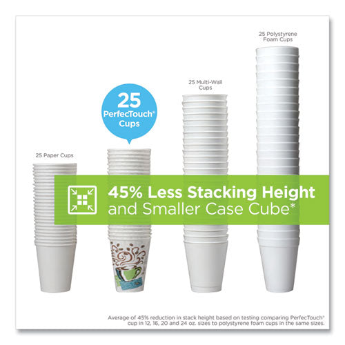 Image of Dixie® Perfectouch Paper Hot Cups, 12 Oz, Coffee Haze Design, 160/pack, 6 Packs/carton