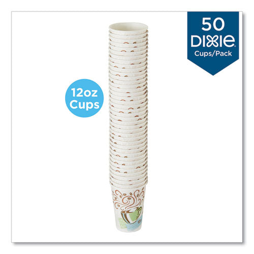Image of Dixie® Perfectouch Paper Hot Cups, 12 Oz, Coffee Haze Design, 50/pack
