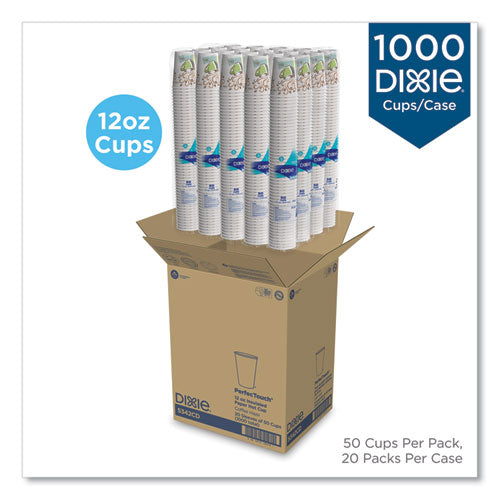 Image of Dixie® Perfectouch Paper Hot Cups, 12 Oz, Coffee Haze Design, 50/sleeve, 20 Sleeves/carton