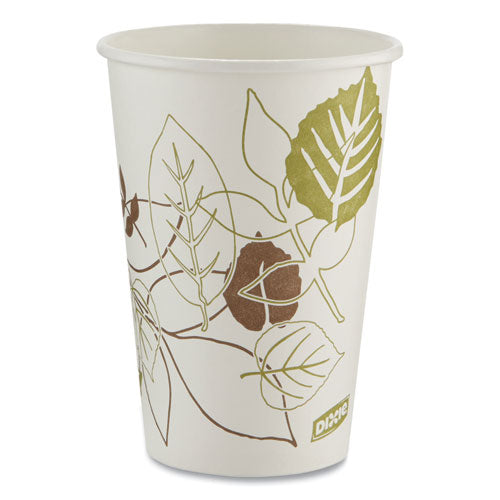 Image of Dixie® Pathways Paper Hot Cups, 16 oz, White/Brown, 50/Pack