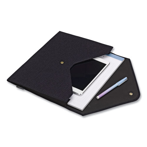 Image of Smead Soft Touch Cloth Expanding Files, 2" Expansion, 1 Section, Snap Closure, Letter Size, Dark Blue