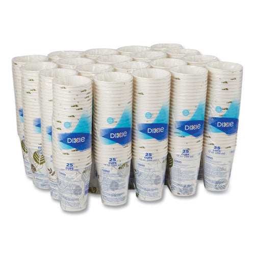 Image of Dixie® Pathways Paper Hot Cups, 12 oz, White/Brown, 25/Pack