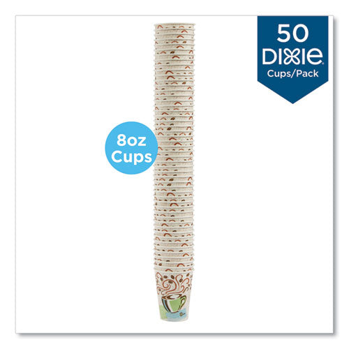 Image of Dixie® Perfectouch Paper Hot Cups, 8 Oz, Coffee Haze Design, 50/pack