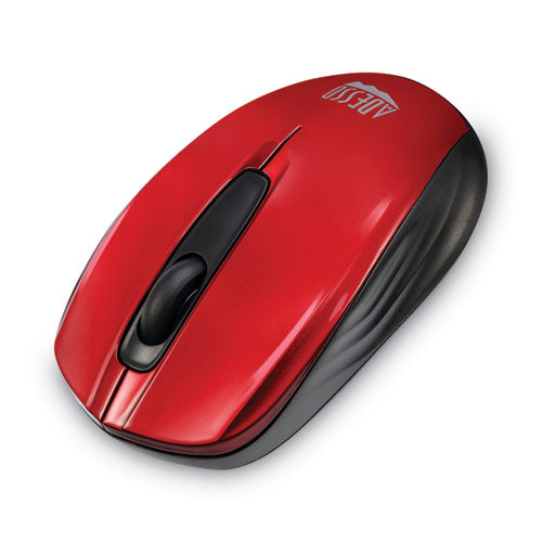 Image of Adesso Imouse S50 Wireless Mini Mouse, 2.4 Ghz Frequency/33 Ft Wireless Range, Left/right Hand Use, Red