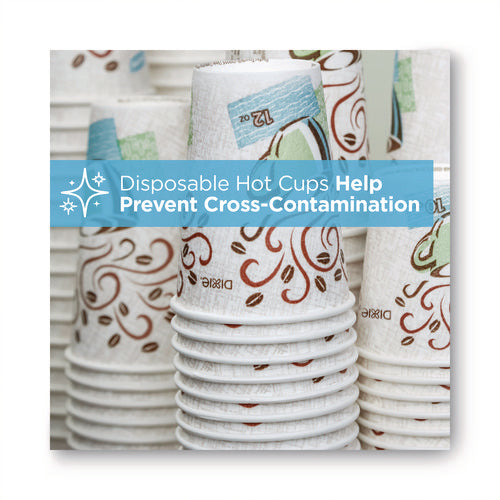 Image of Dixie® Perfectouch Paper Hot Cups, 20 Oz, Coffee Haze Design, 25/pack