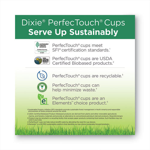 Image of Dixie® PerfecTouch Hot/Cold Cups, 12 oz, Paper, White, 50/Bag, 20 Bags/Carton