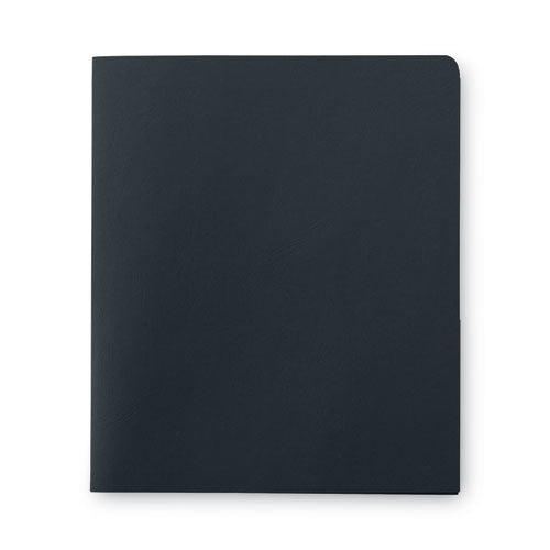 Image of Smead Two-Pocket Folder, Textured Paper, 100-Sheet Capacity, 11 X 8.5, Black, 25/box