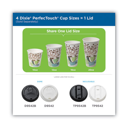 Image of Dixie® PerfecTouch Hot/Cold Cups, 12 oz, Paper, White, 50/Bag, 20 Bags/Carton