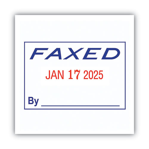 Image of COSCO 2000PLUS® Model S 360 Two-Color Message Dater, 1.75 X 1, "faxed," Self-Inking, Blue/red