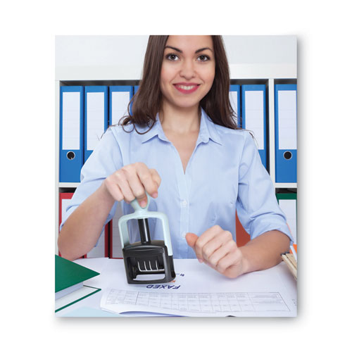Image of COSCO 2000PLUS® Model S 360 Two-Color Message Dater, 1.75 X 1, "faxed," Self-Inking, Blue/red