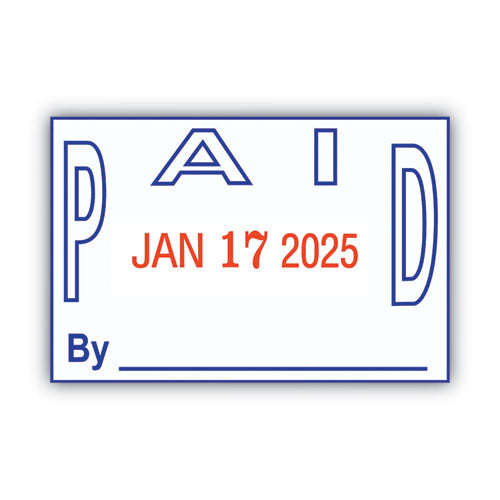 Image of COSCO 2000PLUS® Model S 360 Two-Color Message Dater, 1.75 X 1, "paid," Self-Inking, Blue/red