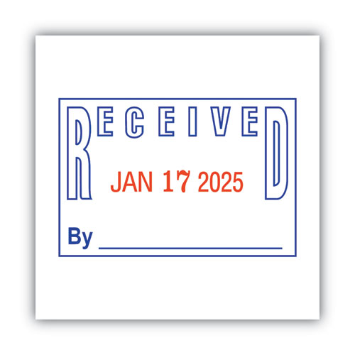 Image of COSCO 2000PLUS® Model S 360 Two-Color Message Dater, 1.75 X 1, "received", Self-Inking, Blue/red