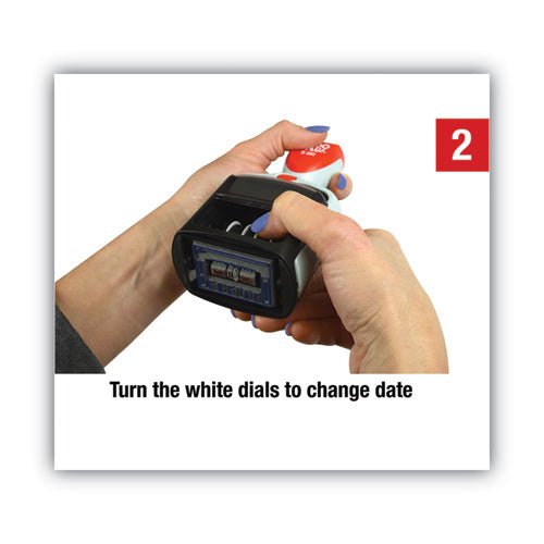 Image of COSCO 2000PLUS® Model S 360 Two-Color Message Dater, 1.75 X 1, "received", Self-Inking, Blue/red