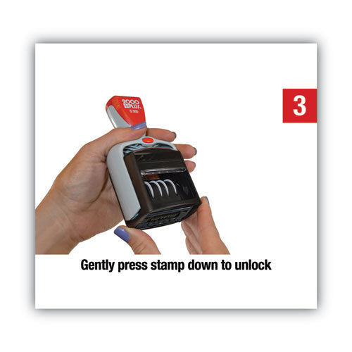 Image of COSCO 2000PLUS® Model S 360 Two-Color Message Dater, 1.75 X 1, "received", Self-Inking, Blue/red