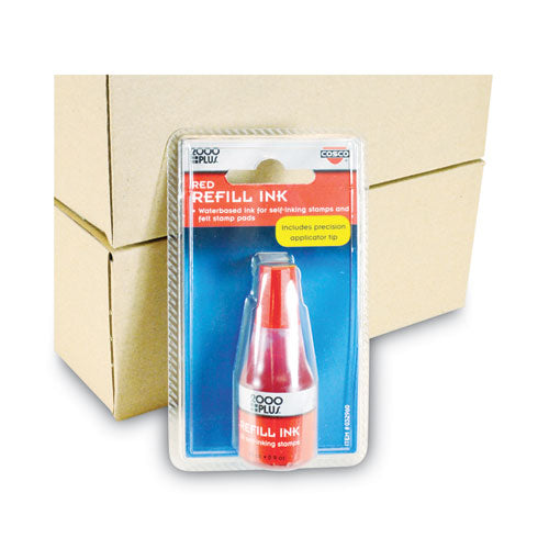 Image of COSCO 2000PLUS® Self-Inking Refill Ink, 0.9 oz. Bottle, Red