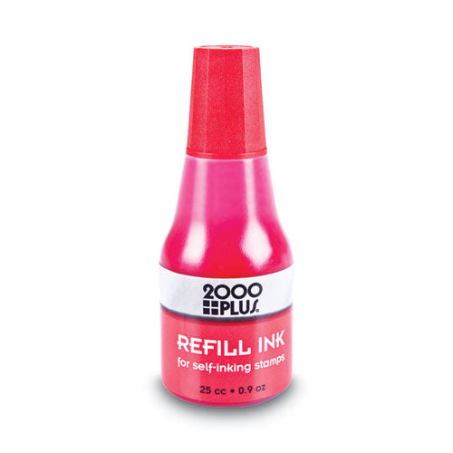 Image of COSCO 2000PLUS® Self-Inking Refill Ink, 0.9 oz. Bottle, Red