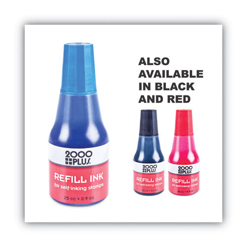 Image of COSCO 2000PLUS® Self-Inking Refill Ink, 0.9 oz. Bottle, Blue