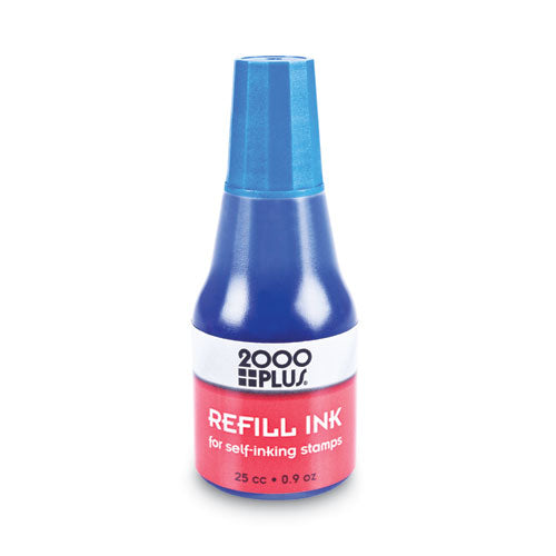 Image of COSCO 2000PLUS® Self-Inking Refill Ink, 0.9 oz. Bottle, Blue