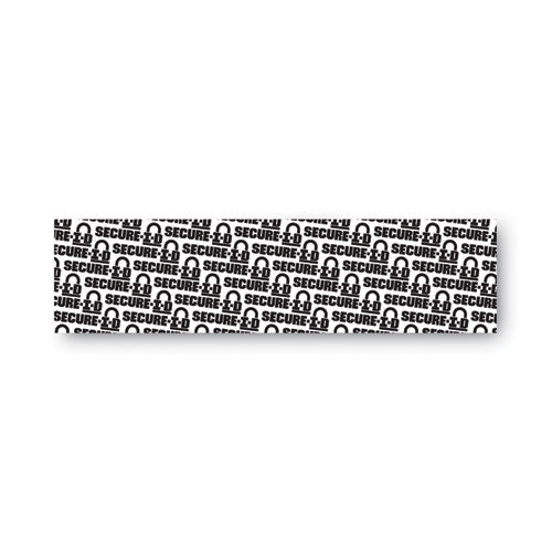 Image of COSCO secure-i-d security stamp, obscures area 2.5 x 0.31, black